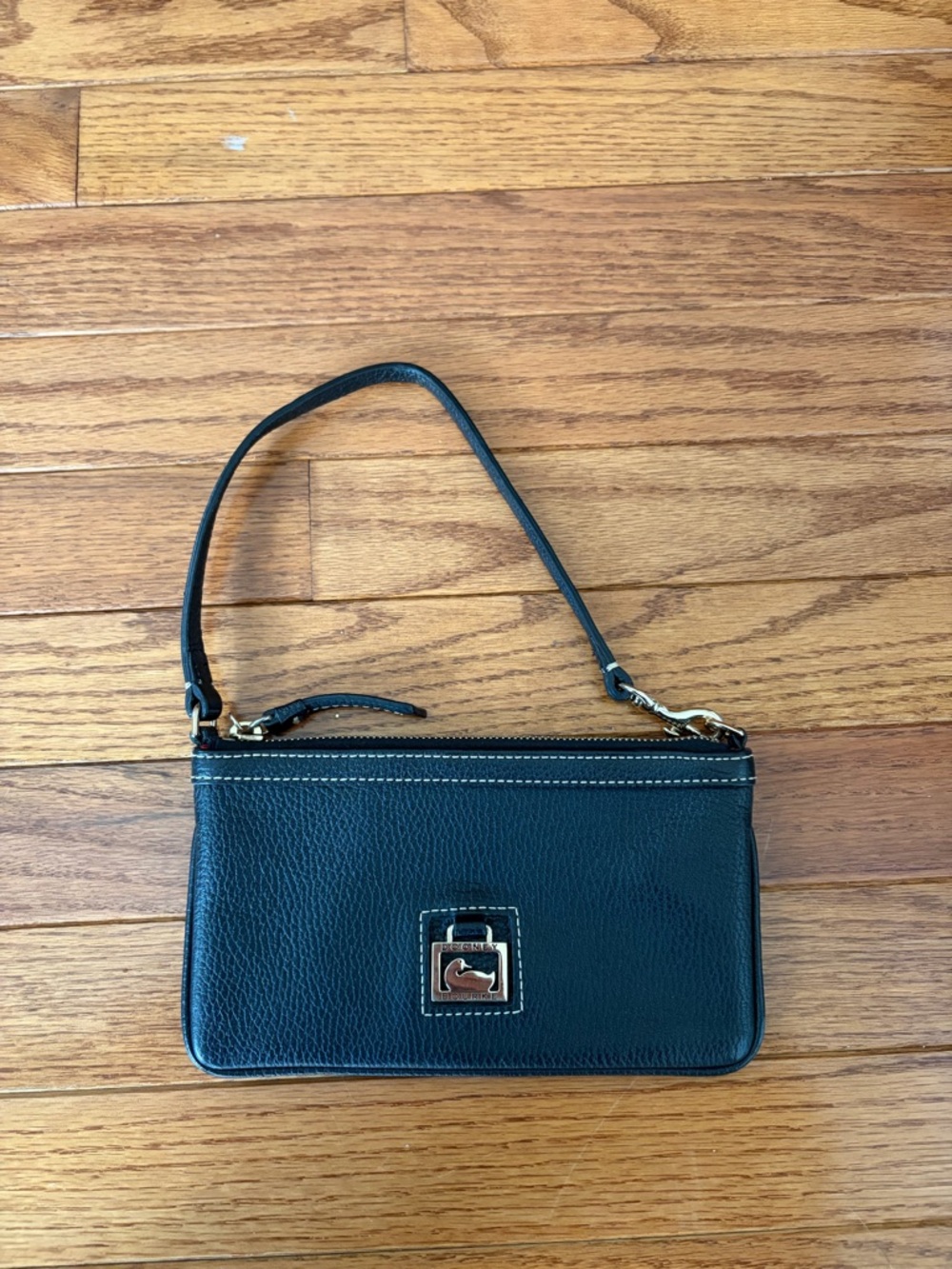 Dooney and Bourke Vintage Black Pebbled Leather mini Bag/ wristlet
